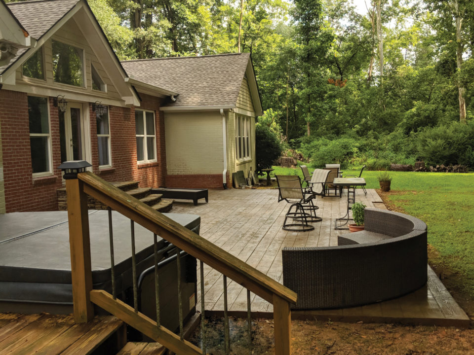 Wood Plank Stamped Patio