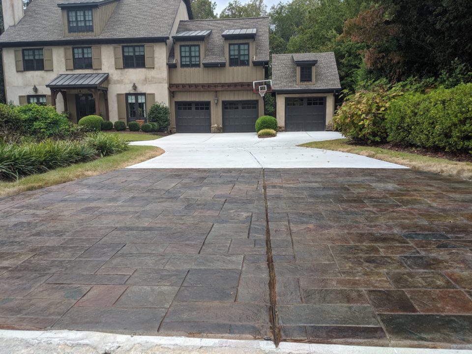 Ashlar Slate Stamped Driveway Apron